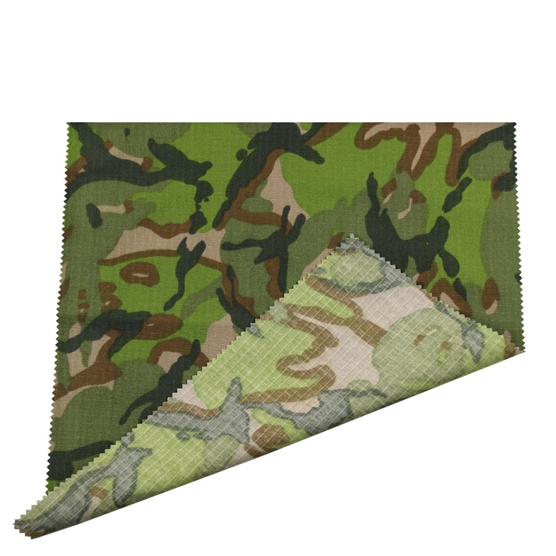 Big Five Leaf Camouflage Color Polyester/Cotton Rip-Stop Fabric